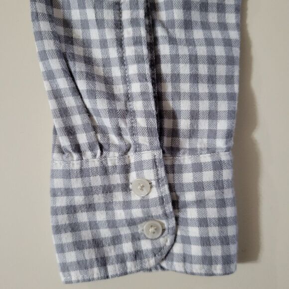 Eddie Bauer Women's Gray Check Flannel Button-Down Shirt - Picture 9 of 14